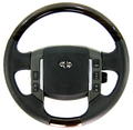 View Item Range Rover Sport Steering Wheel - Dark Zebrano - Standard Grip - Napa Perforated Leather